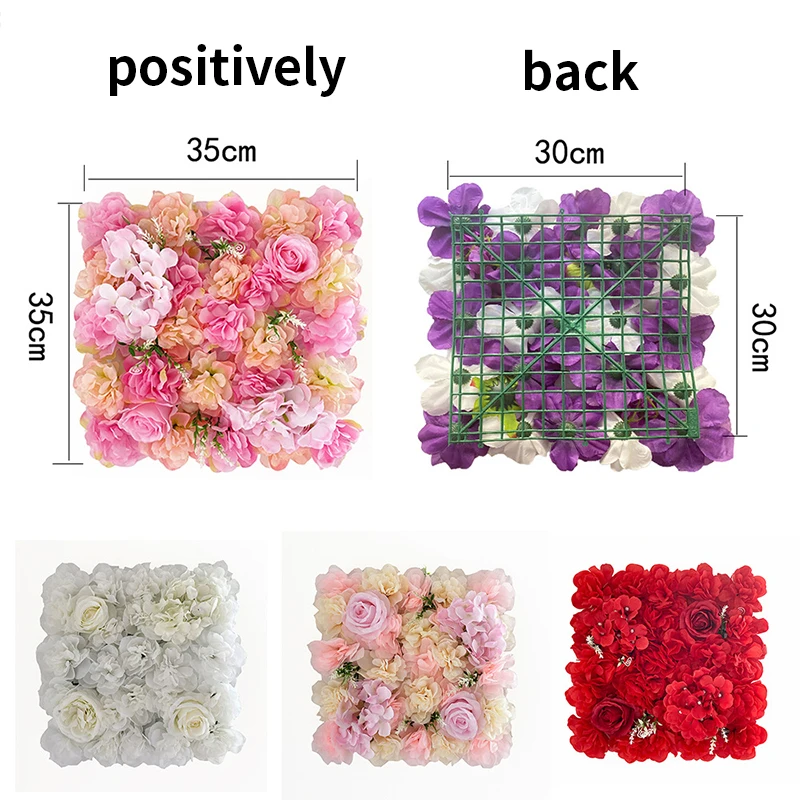 Flower Wall Panel - 35x35 سنتيمتر زهرة الورد الاصطناعية لوحات