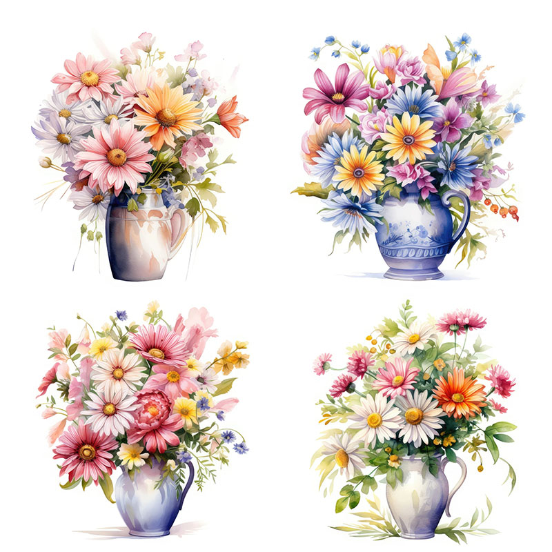 Flower Wall Panel - الحد الأدنى الزهور الجدار ملصق ،