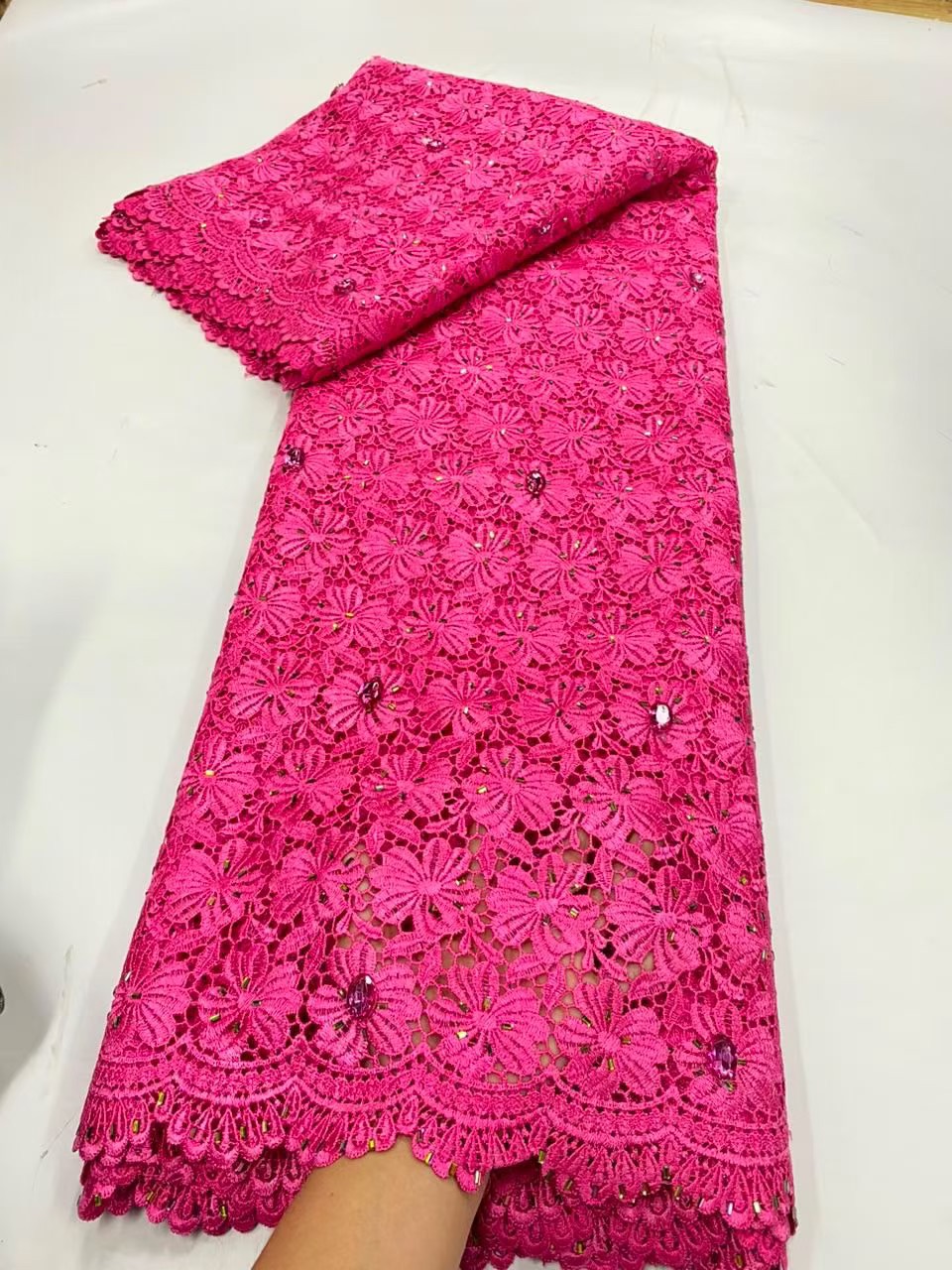 Glitter Tablecloth - قماش دانتيل نيجيري أفريقي عالي الجودة