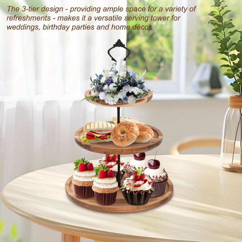 حامل كيك من 3 طبقات مصنوع من خ - مراجعة Cupcake Stand Tier وسعره