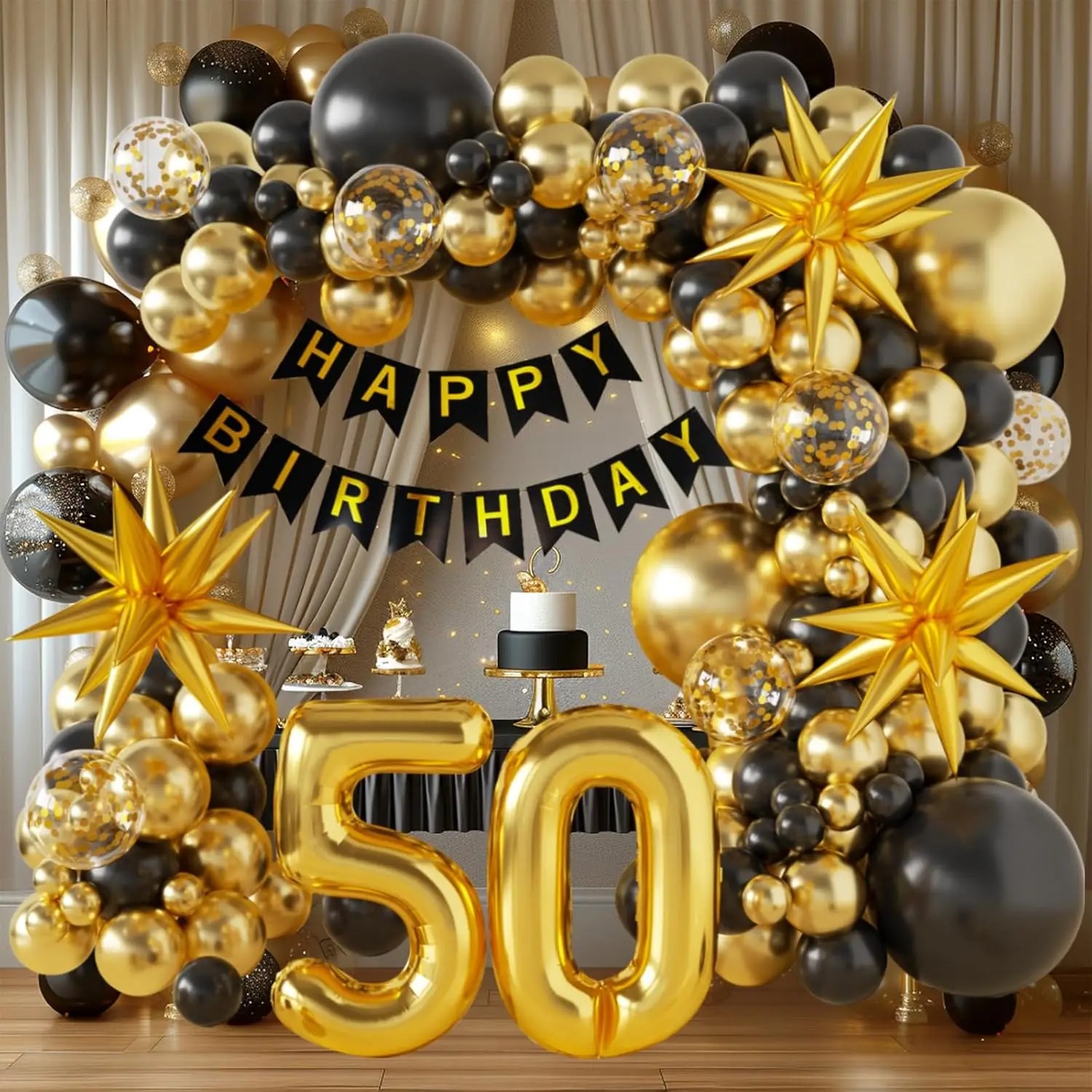 زينة عيد الميلاد الأربعين/الخم - مراجعة Party Banner Gold وسعره
