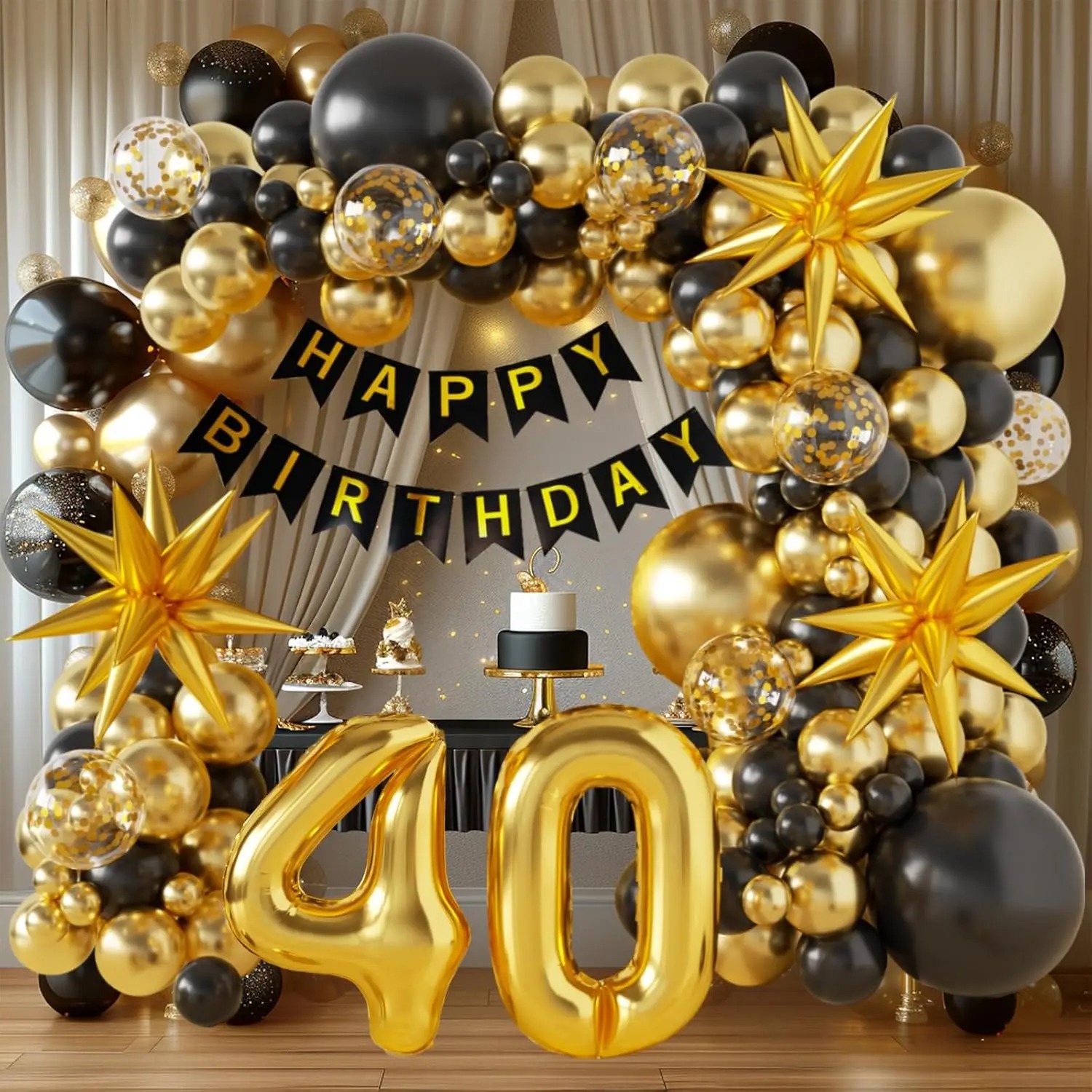 زينة عيد الميلاد الأربعين/الخم - مراجعة Party Banner Gold وسعره
