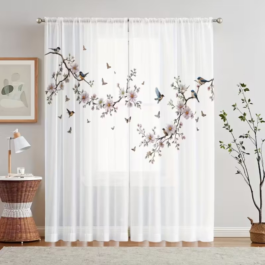 قطعتان من الستائر الشفافة المط - مراجعة Flower Wall Panel وسعره