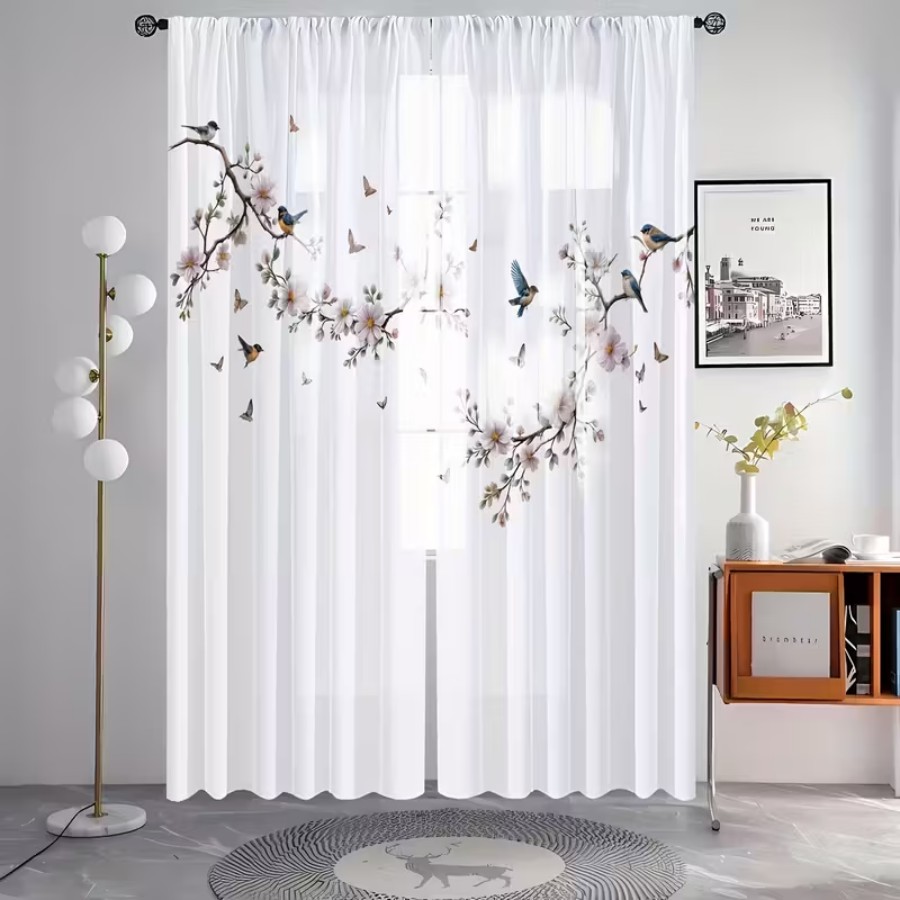 قطعتان من الستائر الشفافة المط - مراجعة Flower Wall Panel وسعره