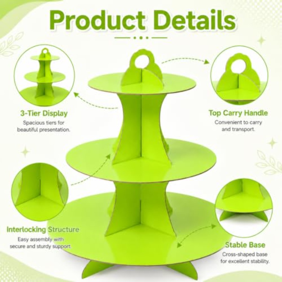 حامل كب كيك ثلاثي الطبقات، حام - مراجعة Cupcake Stand Tier وسعره
