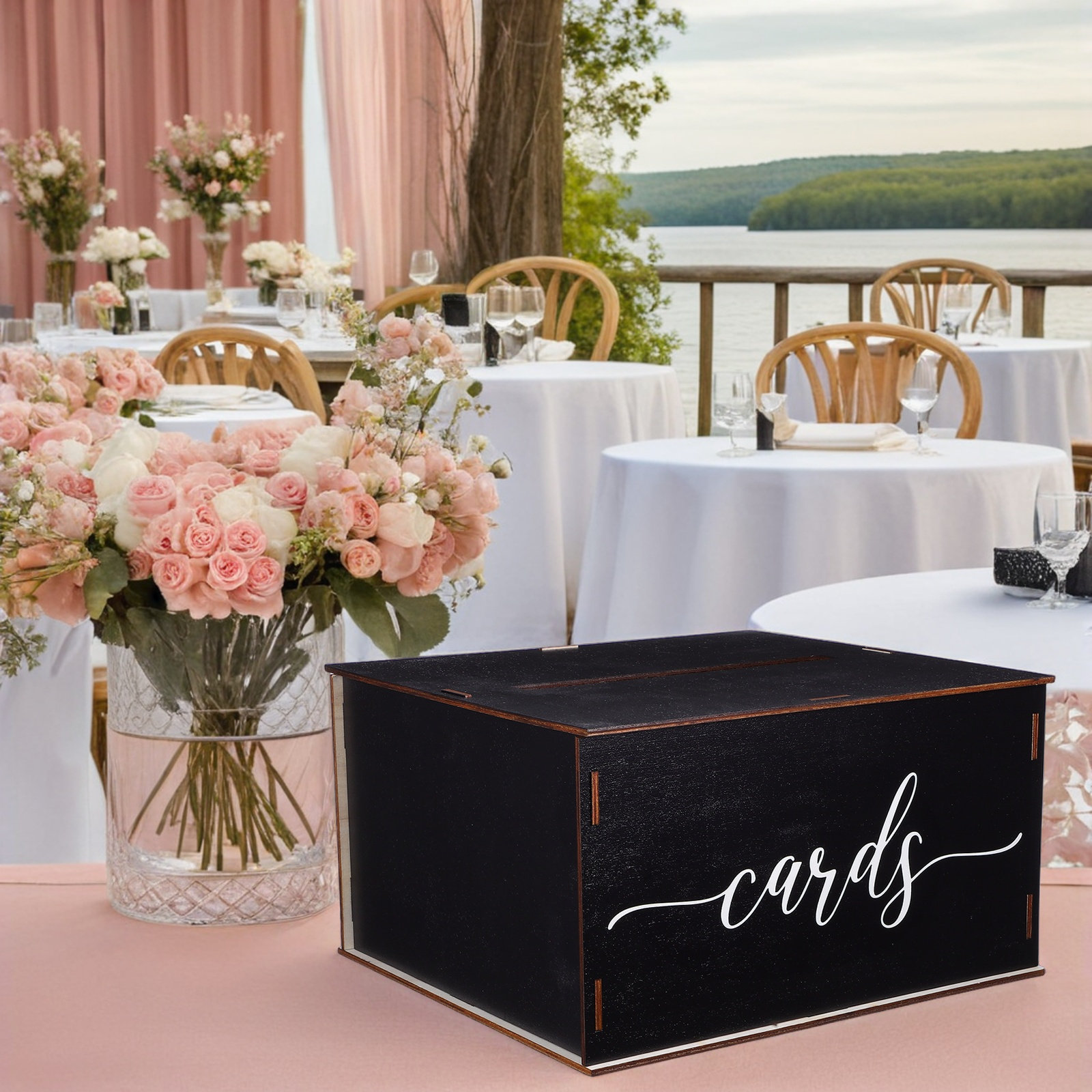 صندوق خشبي للبطاقات، حامل مظار - مراجعة Event Party Box وسعره