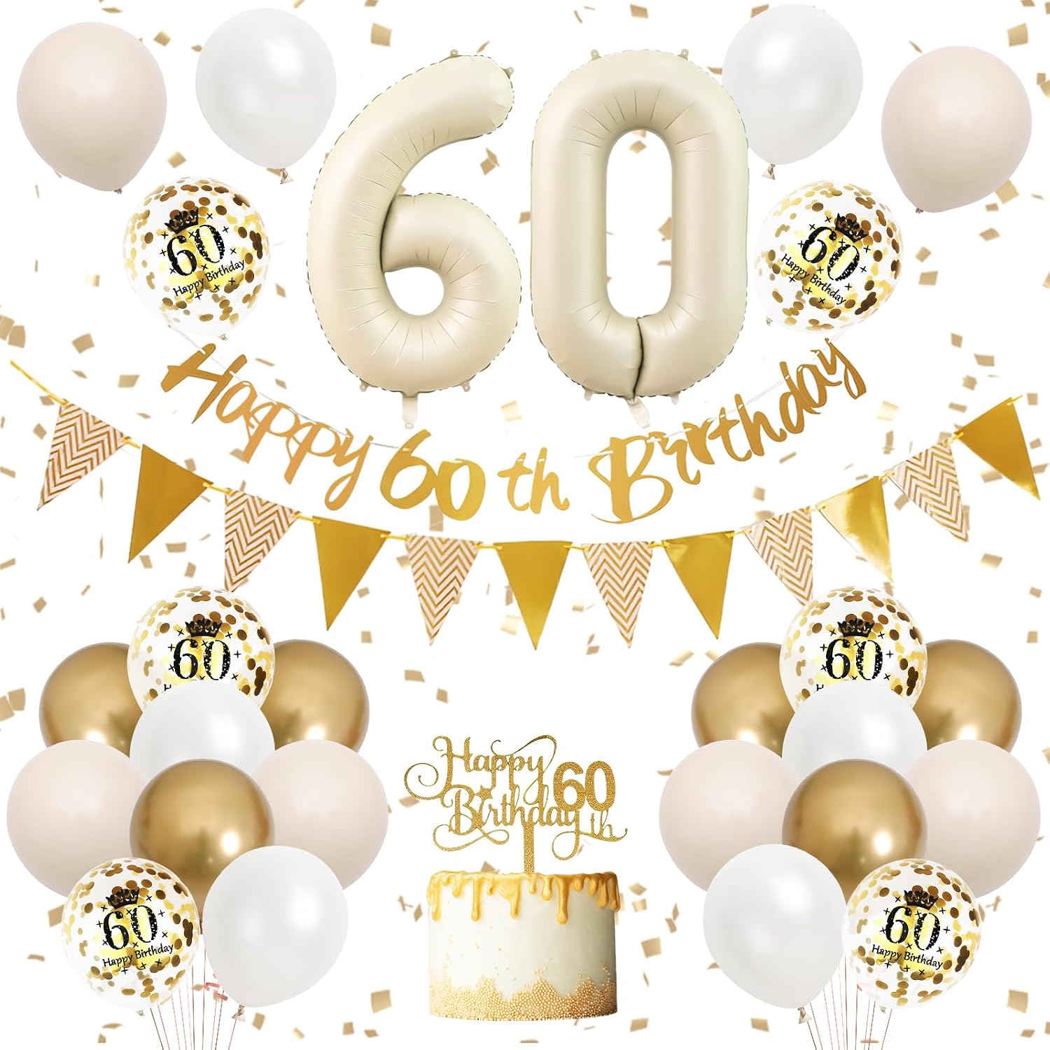 زينة عيد الميلاد الستين باللون - مراجعة Party Banner Gold وسعره