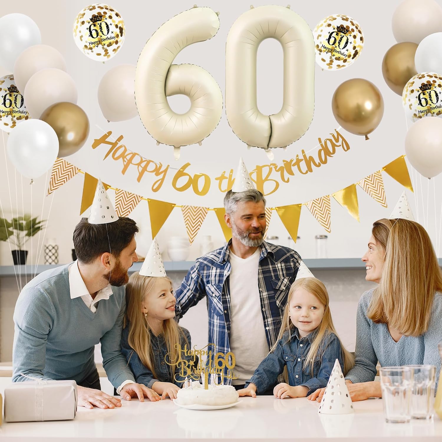 زينة عيد الميلاد الستين باللون - مراجعة Party Banner Gold وسعره