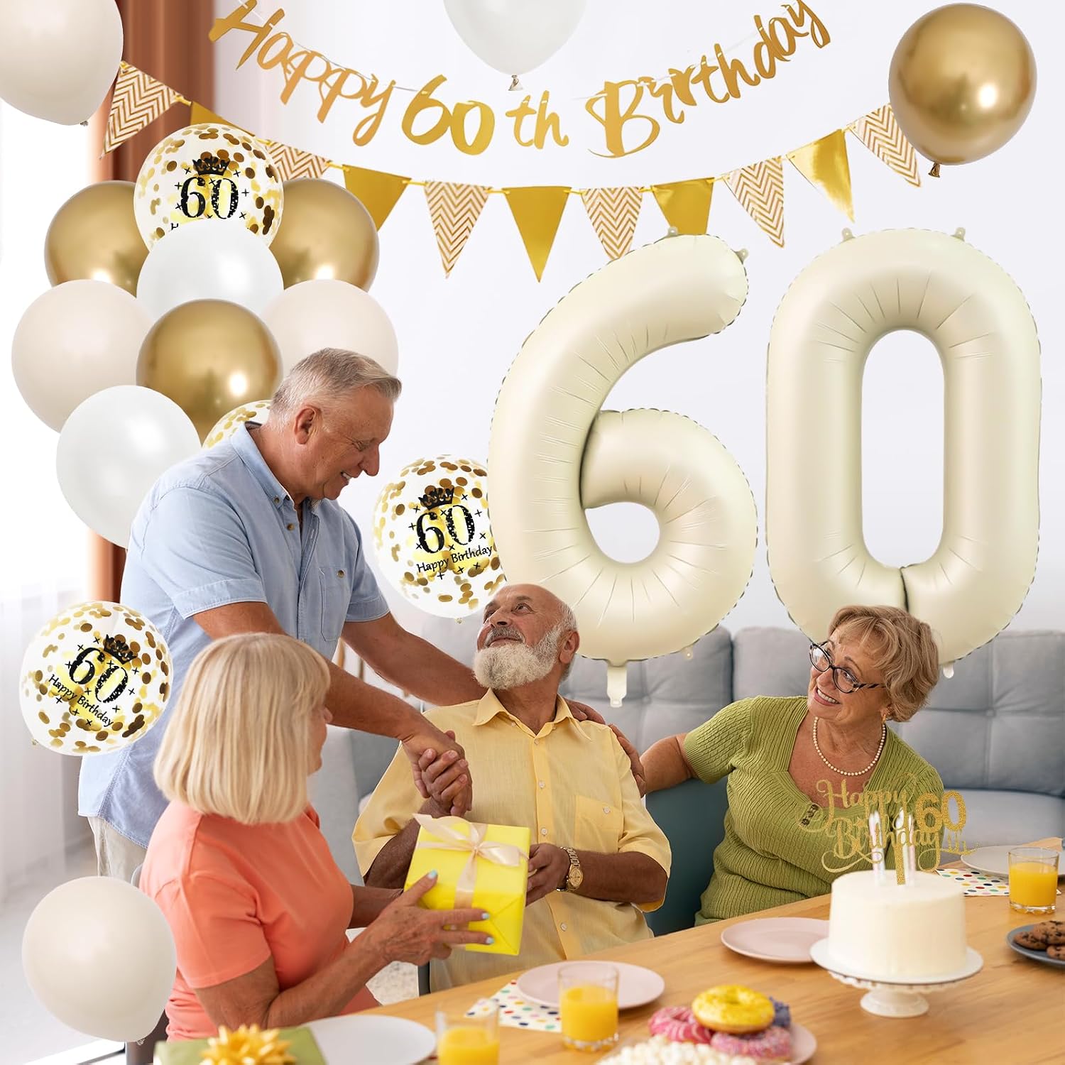 زينة عيد الميلاد الستين باللون - مراجعة Party Banner Gold وسعره
