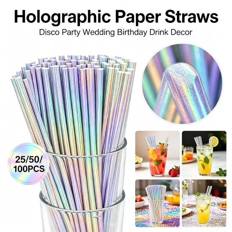 25/50/100 قطعة من شفاطات الورق - مراجعة Paper Straw Color وسعره