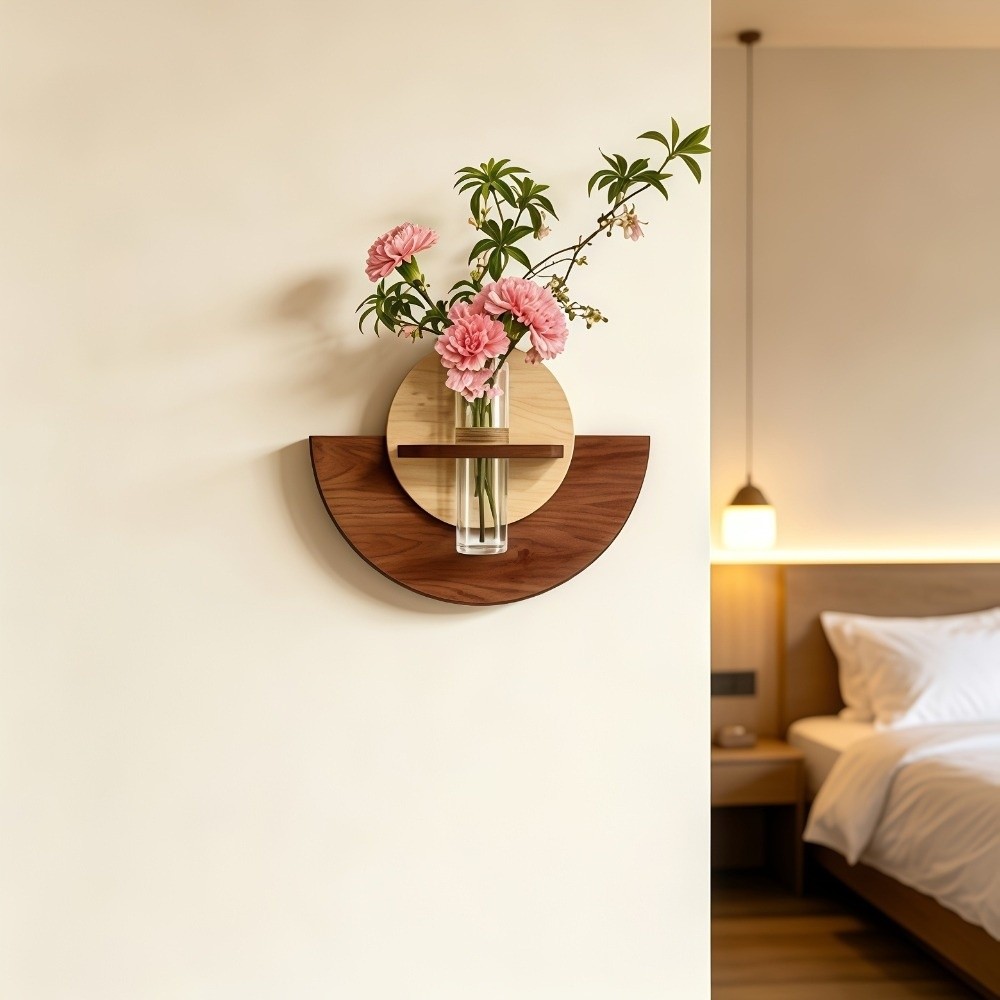 رف خشبي بيضاوي معلق على الحائط - مراجعة Flower Wall Panel وسعره